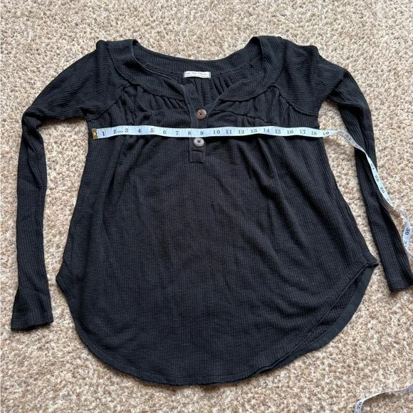 Free People We the Free Long Sleeve Lounge Flowy Top black xs - Picture 4 of 5